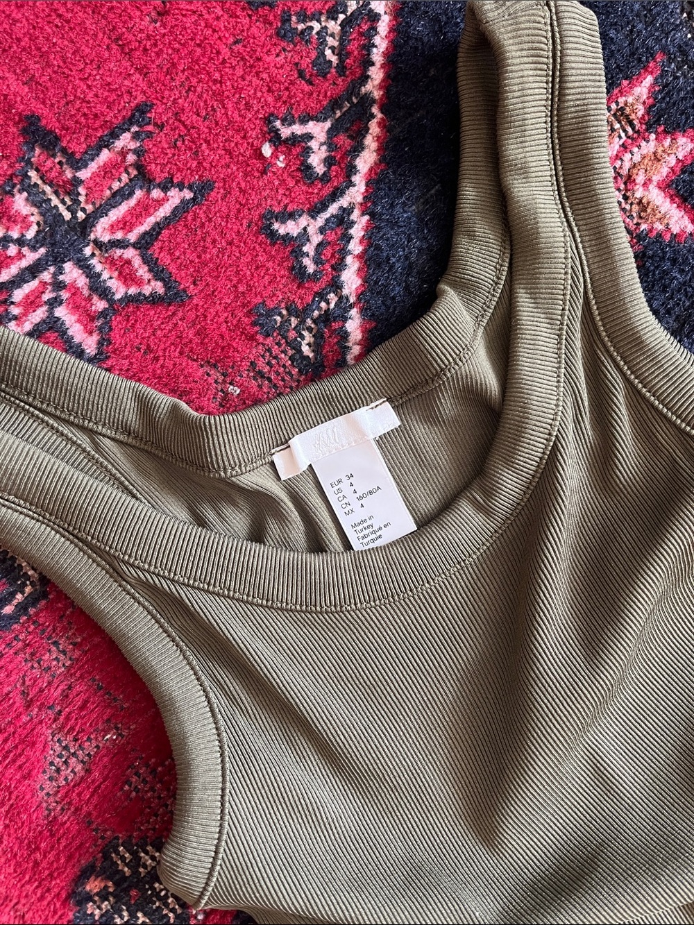 Army Green Ribbed Midi - Picture 3 of 4